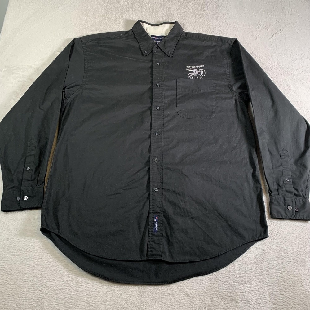 Vintage Kentucky Derby Festival Shirt Mens‎ XL Black Long Sleeve Button 90s USA